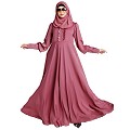 Umbrella abaya in shiny nida fabric- Puce Pink Umbrella abaya in shiny nida fabric- Puce Pink